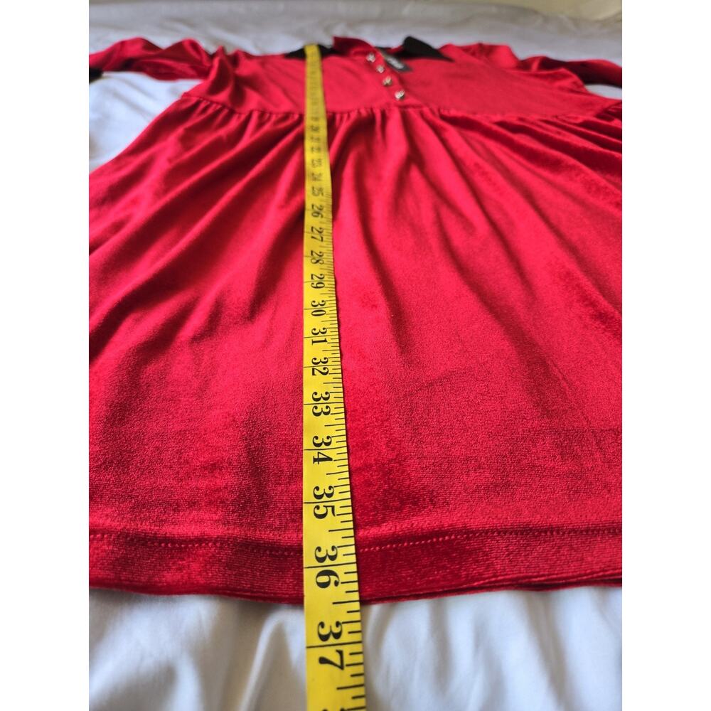 ModCloth Wednesday Red Velvet Mini Dress Skulls Gothic Dark Academia Spooky Cute - Picture 11 of 12